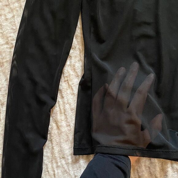 Bar III Women's Elegant Black Long Sleeve Tee - Picture 2 of 6